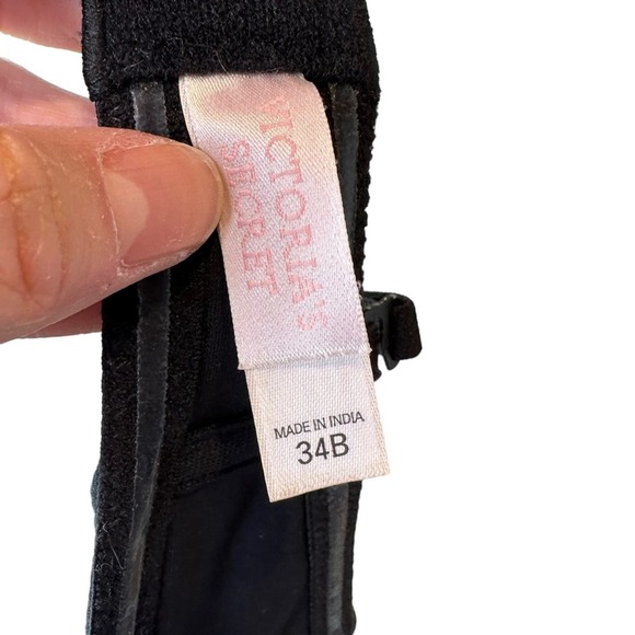 Victorias Secret Convertible Strapless Bra Womens Padded Push Up Wired Black 34B - Picture 9 of 11